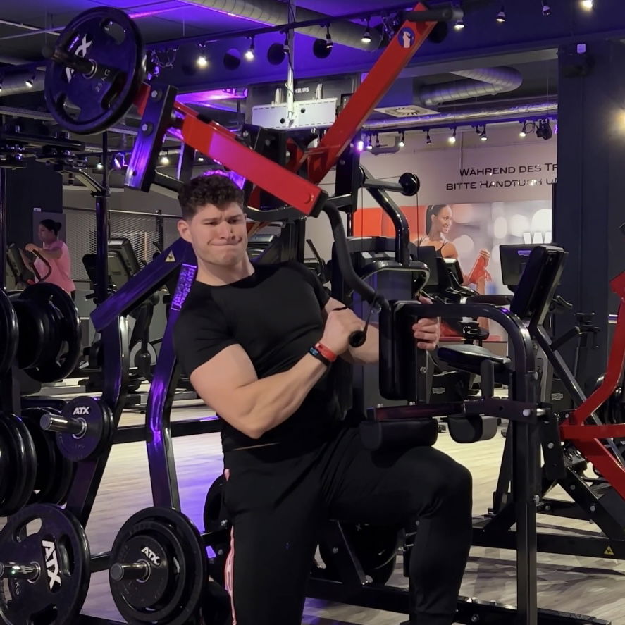 Lat Pulldown eng unilateral Maschine