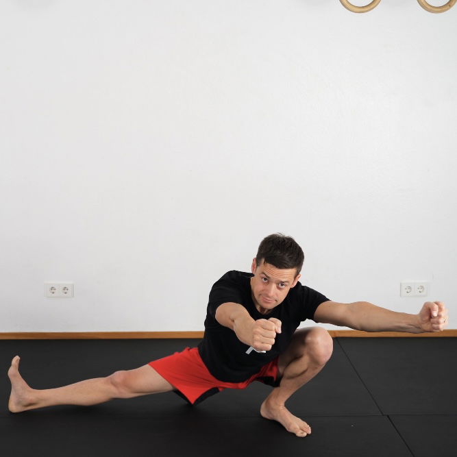 Cossack Squat heels down