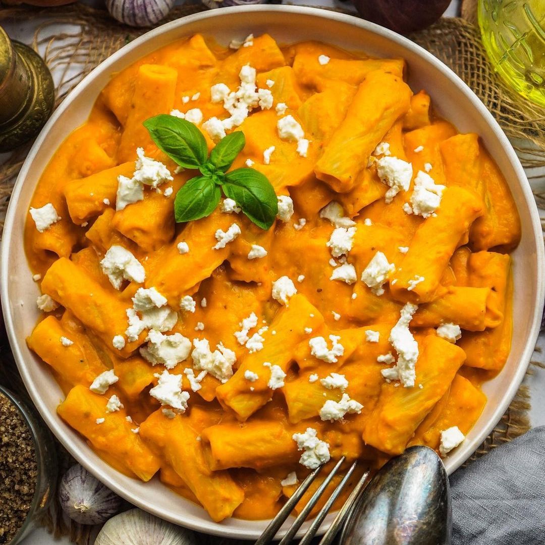 Kürbis-Feta Pasta aus dem Ofen