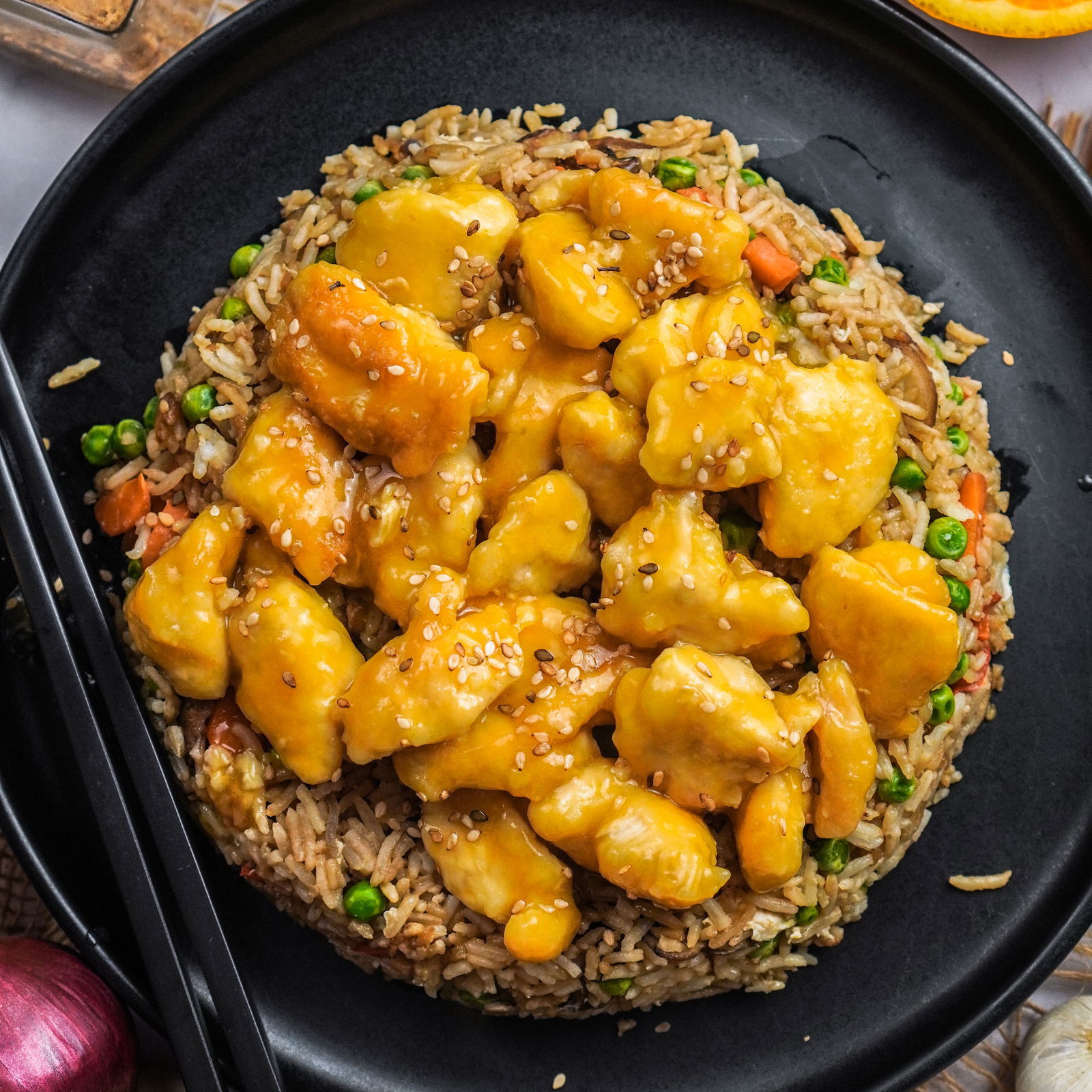 Orange Chicken mit Bratreis