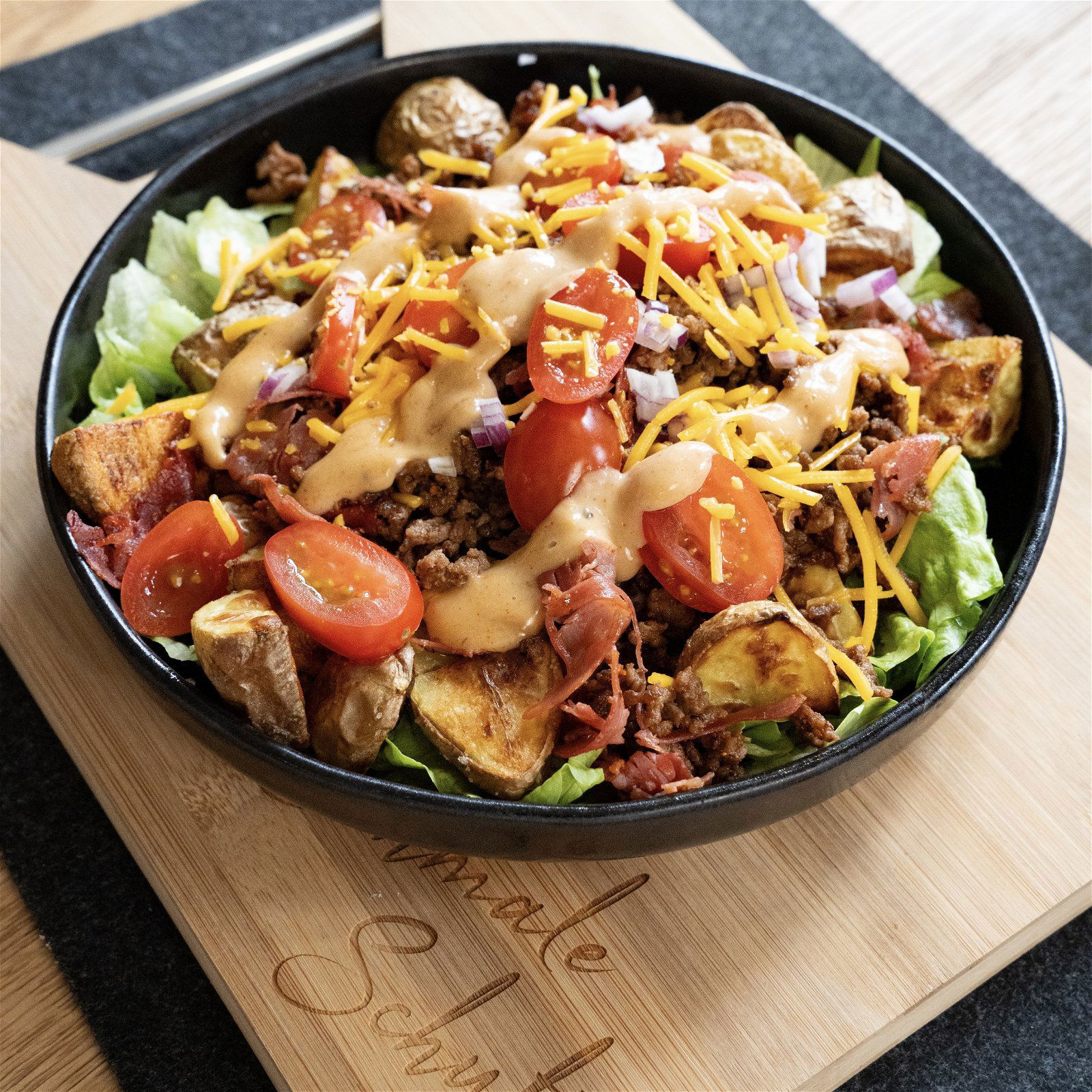 Faschiertes-Käse-Bowl