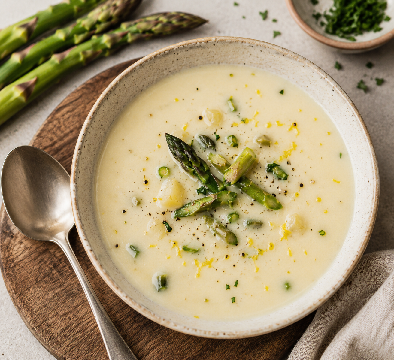 Asparagus cream soup