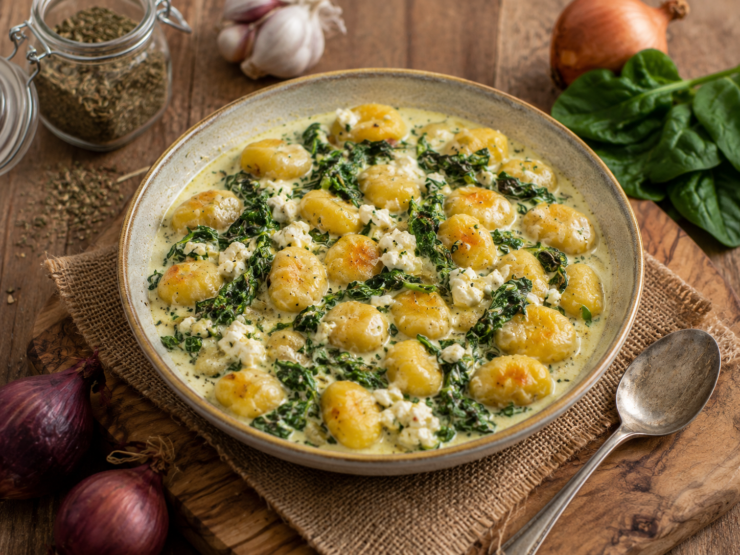 Gnocchi pan with feta